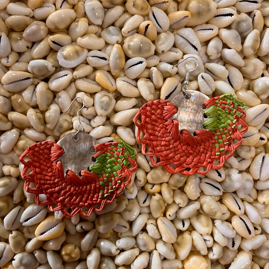 Coral & Green Rito Earring