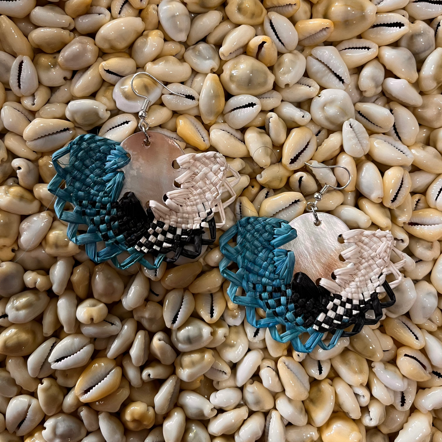 Blue, White & Black Rito Earring